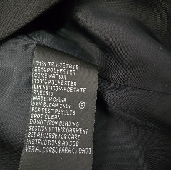 ALBERT NIPON Vintage Designer Black Blazer With Beaded Sleeves. Size 12 - Picture 8 of 11